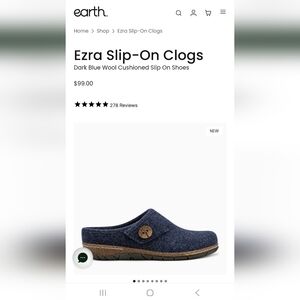 Earth Dark Blue Wool Slip-On Shoes